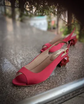 acheron peep toe sling - marsala