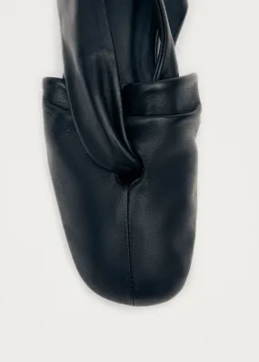 Alaula Black Leather Cutout Ballet Flats
