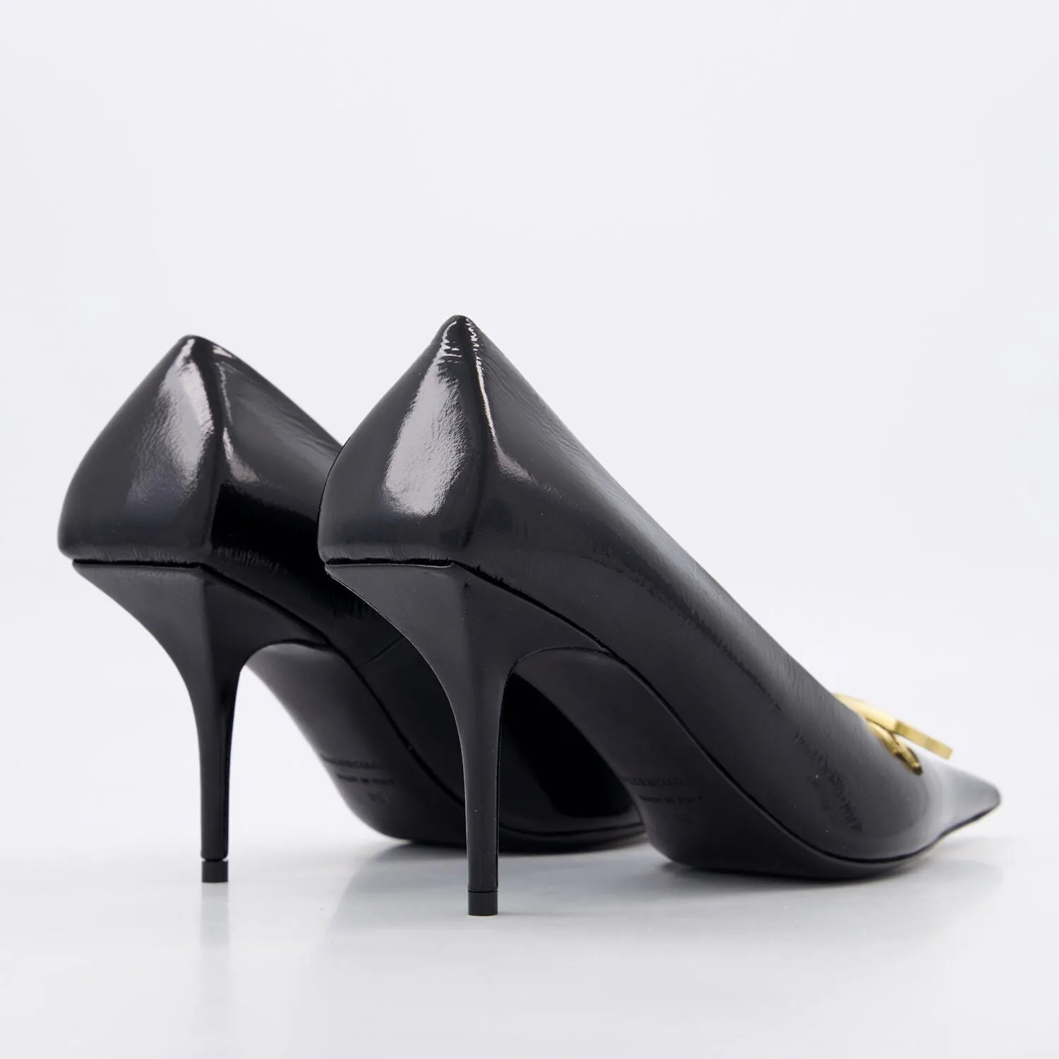BALENCIAGA  Black Leather Double B Heels