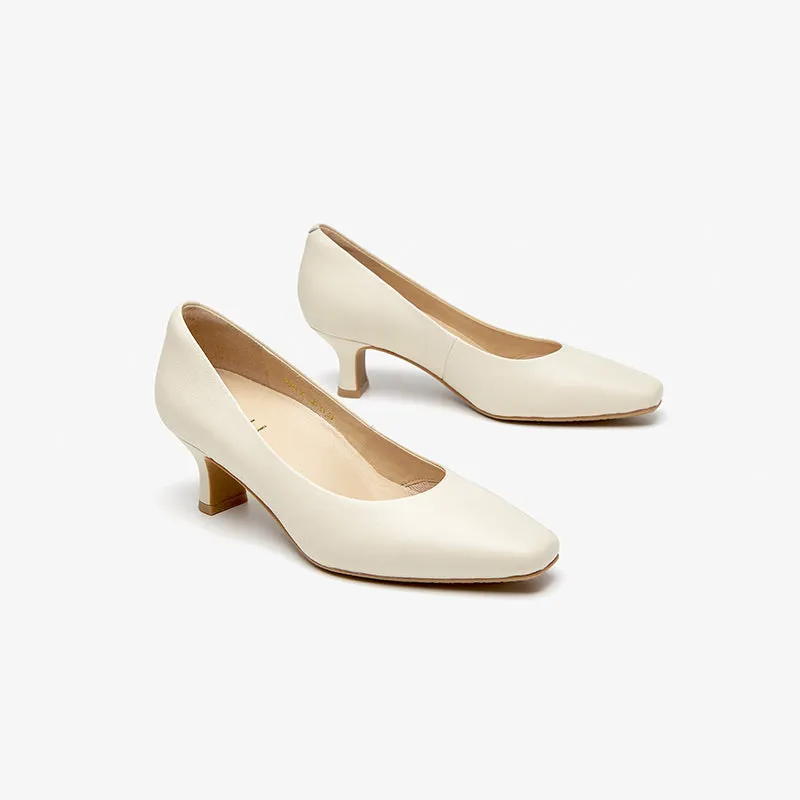 Beautoday Women Genuine Sheepskin Slip-on Pointed Toe Pumps