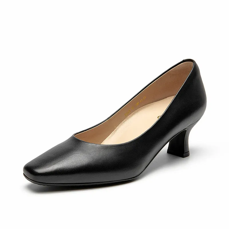 Beautoday Women Genuine Sheepskin Slip-on Pointed Toe Pumps
