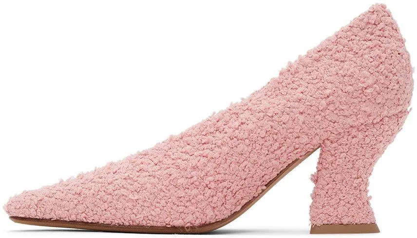 Bottega Veneta Pink BouclÃ© Almond Pumps