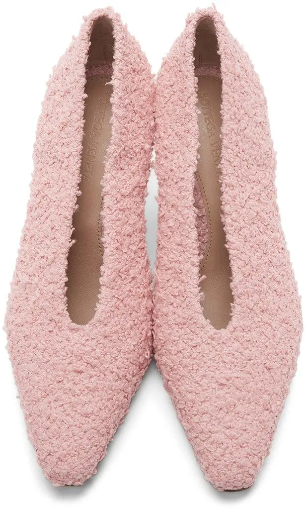 Bottega Veneta Pink BouclÃ© Almond Pumps