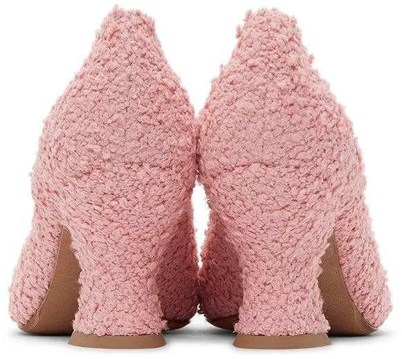 Bottega Veneta Pink BouclÃ© Almond Pumps