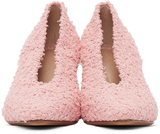 Bottega Veneta Pink BouclÃ© Almond Pumps