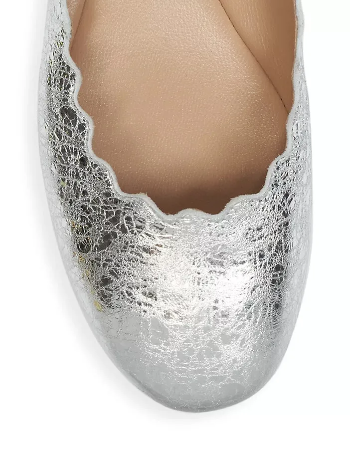 CHLOÉ LAUREN METALLIC BALLET FLATS