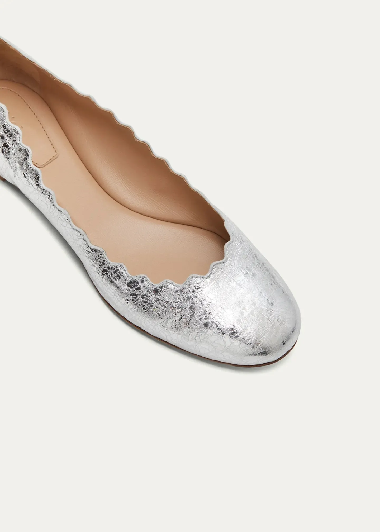 CHLOÉ LAUREN METALLIC BALLET FLATS
