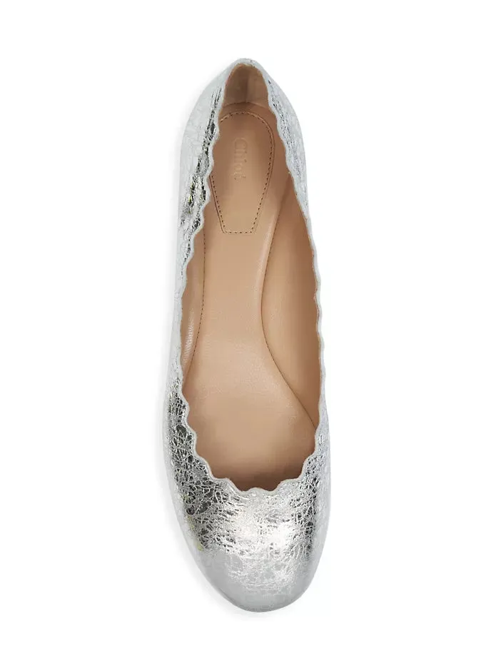 CHLOÉ LAUREN METALLIC BALLET FLATS