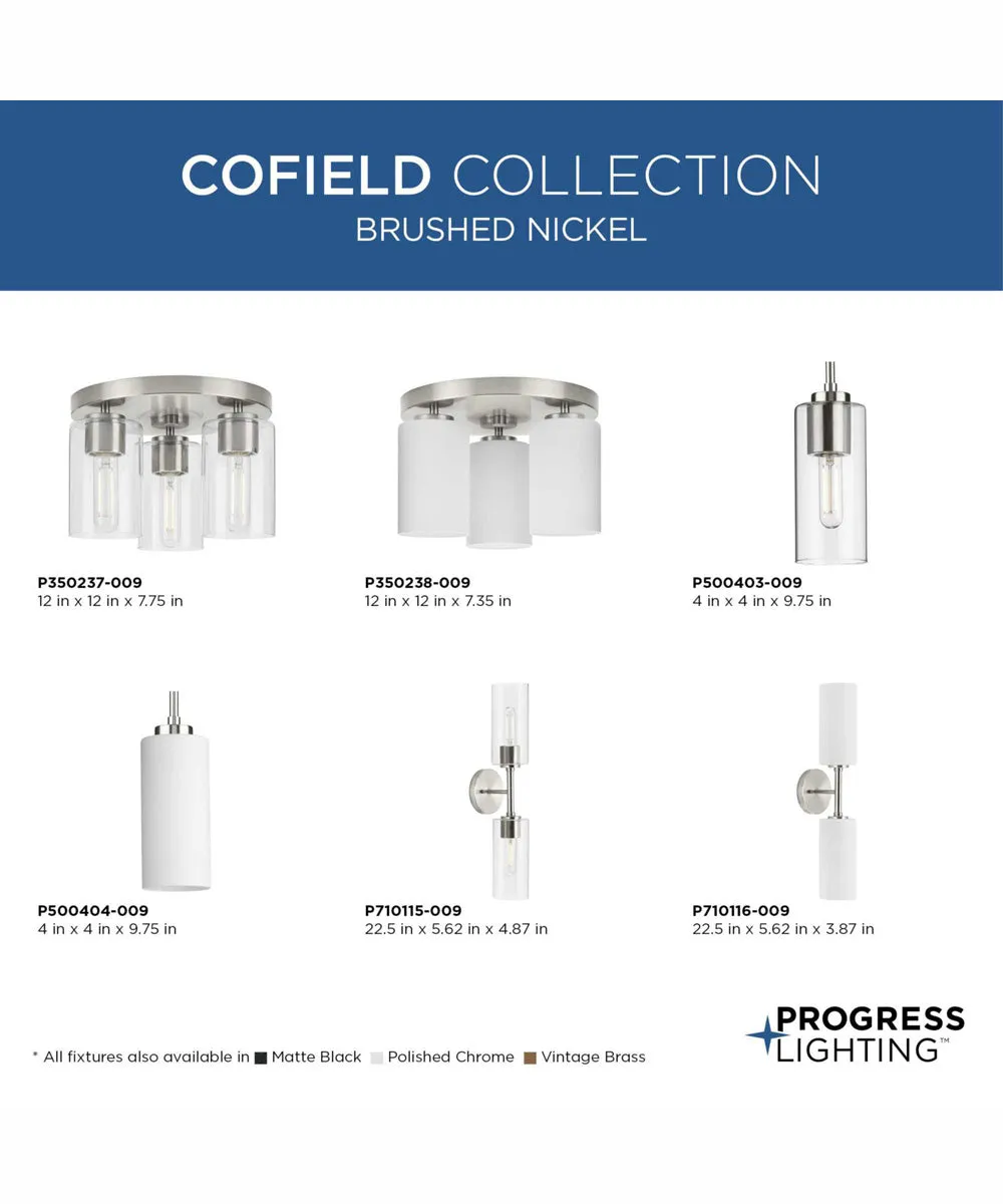 Cofield 12 in. 3-Light Transitional Flush Mount Brushed Nickel