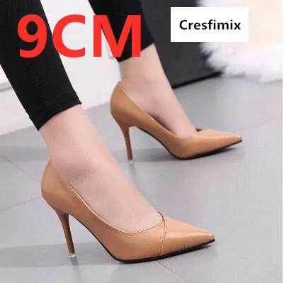 Cresfimix women sexy multi color party night club high heel shoes lady cute comfortable slip on office high heel pumps c2428