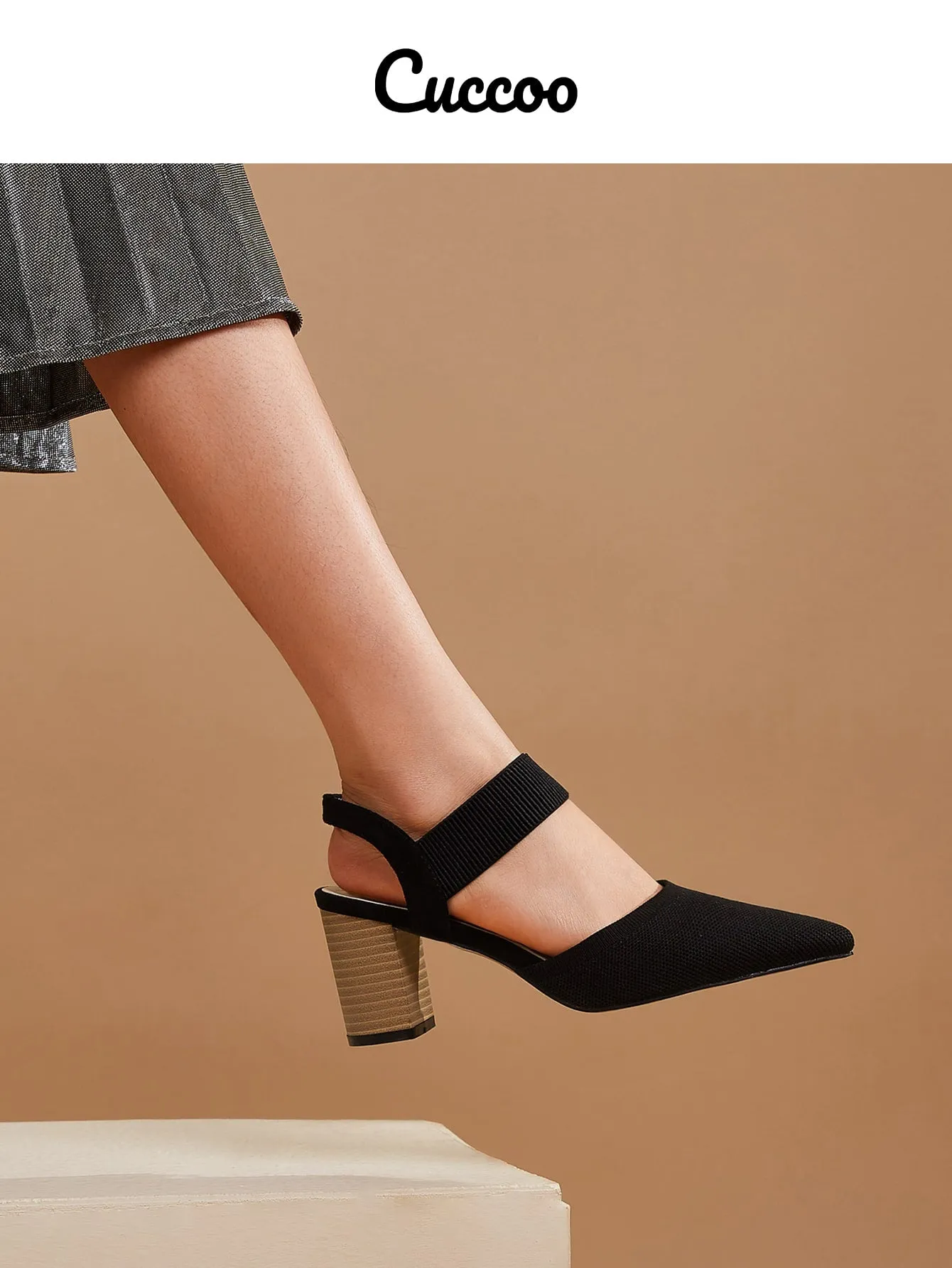 Cuccoo Point Toe Chunky Pumps