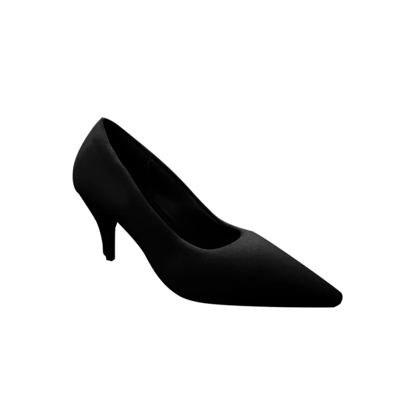 CUNAL Satin Mid Heel Pumps