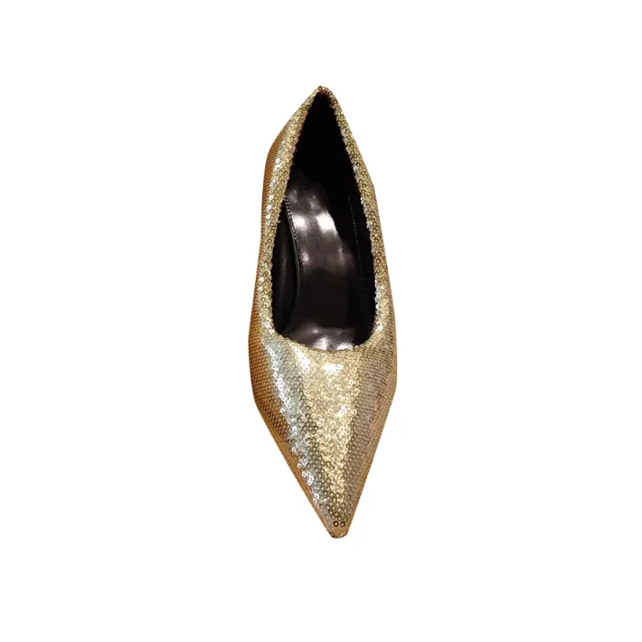 CUNAL Sequinned Mid Heel Pumps