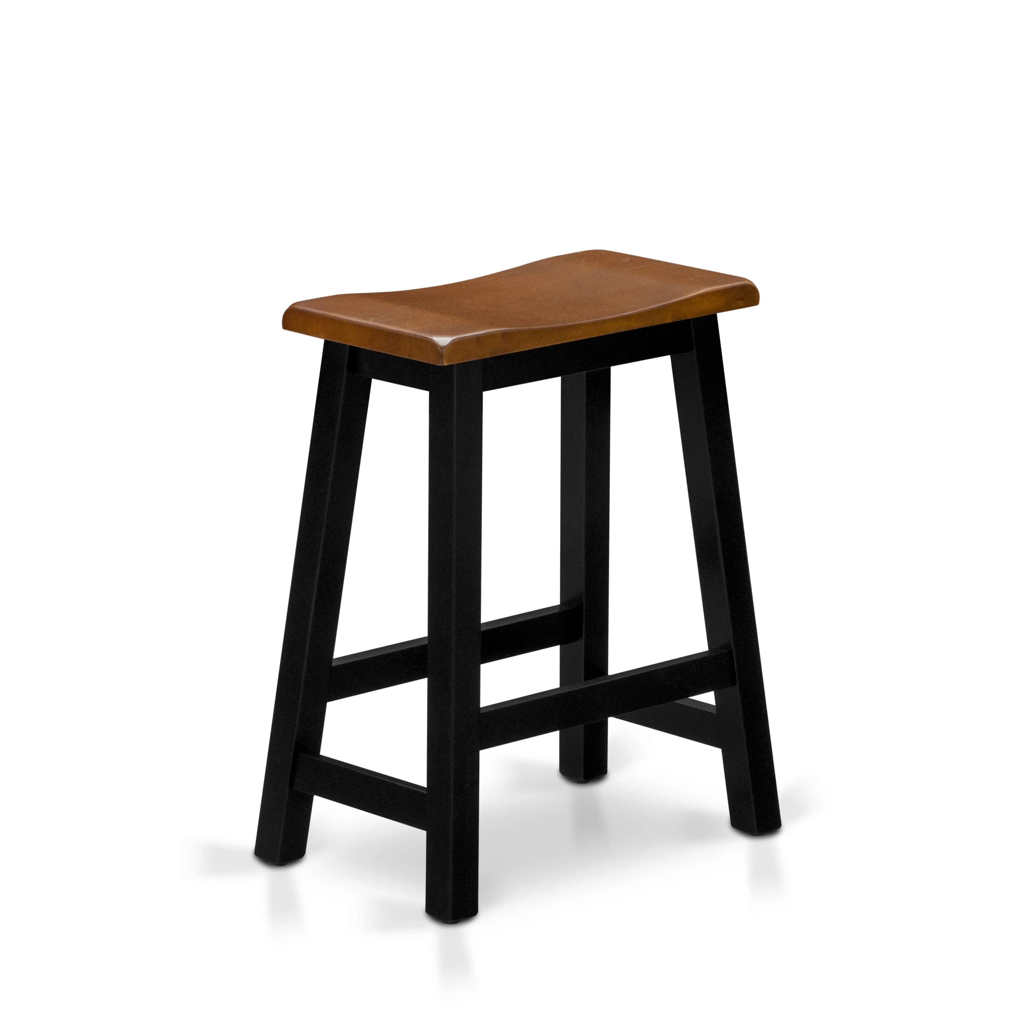 East West Furniture KATY4-BCH-W 4 Piece Dining Table Set Includes a Rectangular Dining Room Table and 2 Stools with a Bench, 24x47 Inch, Black & Cherry