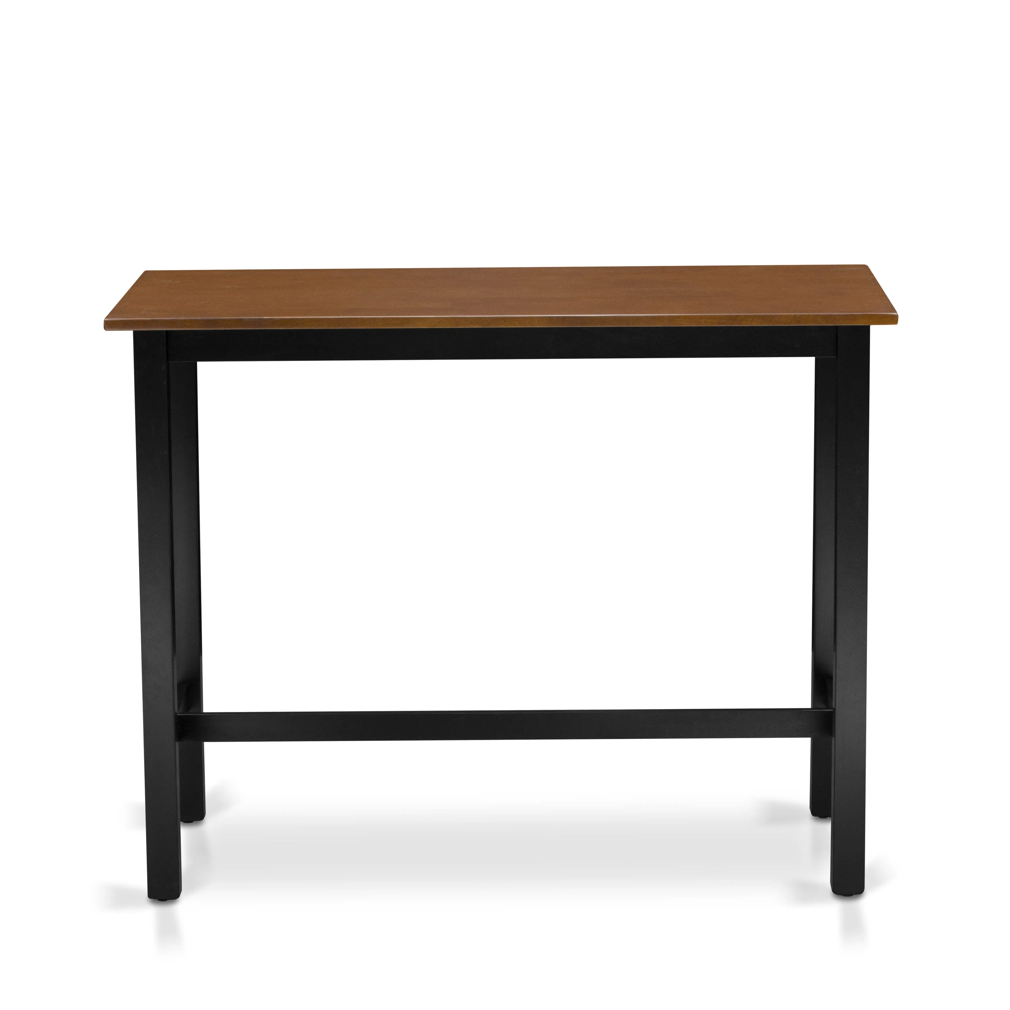 East West Furniture KATY4-BCH-W 4 Piece Dining Table Set Includes a Rectangular Dining Room Table and 2 Stools with a Bench, 24x47 Inch, Black & Cherry