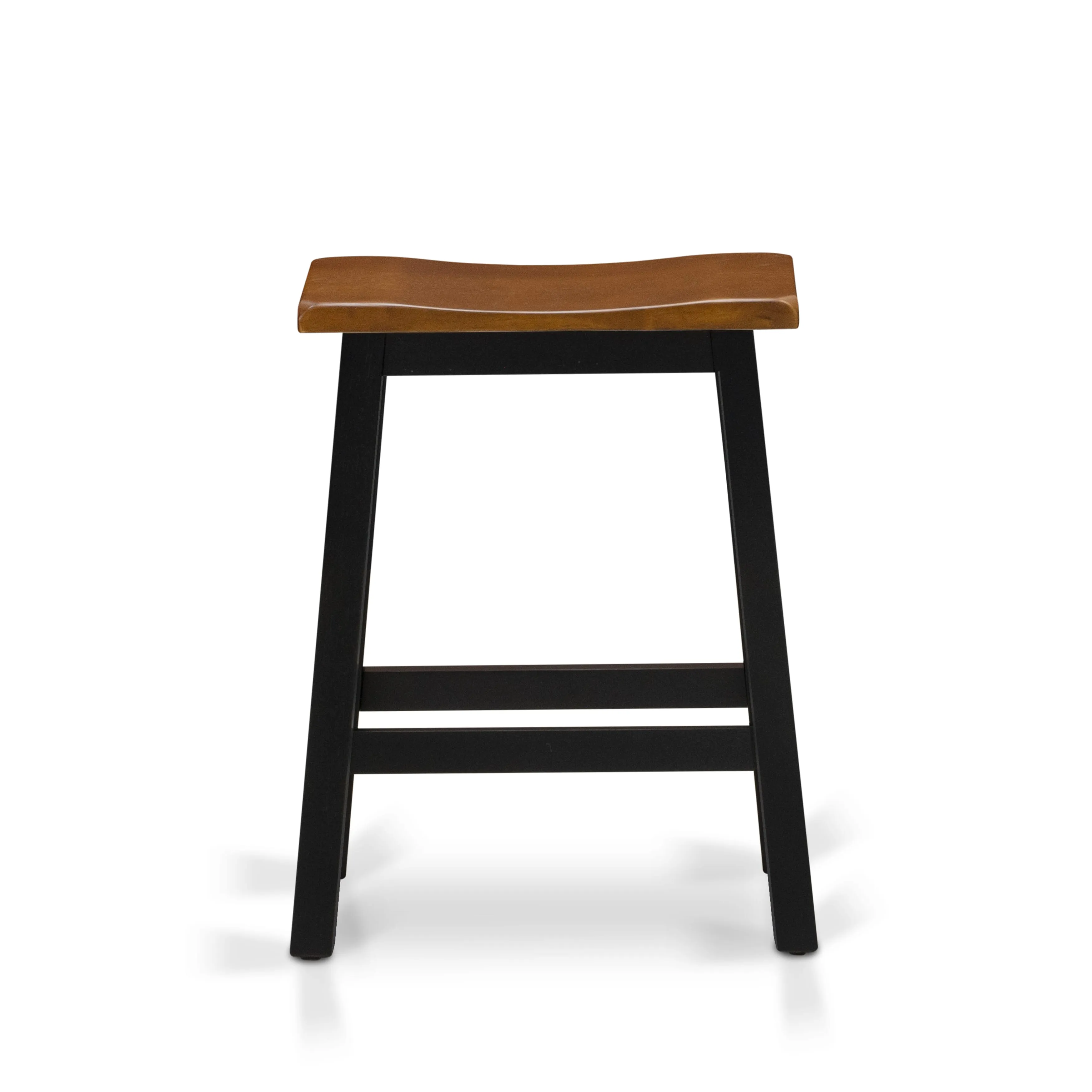 East West Furniture KATY4-BCH-W 4 Piece Dining Table Set Includes a Rectangular Dining Room Table and 2 Stools with a Bench, 24x47 Inch, Black & Cherry