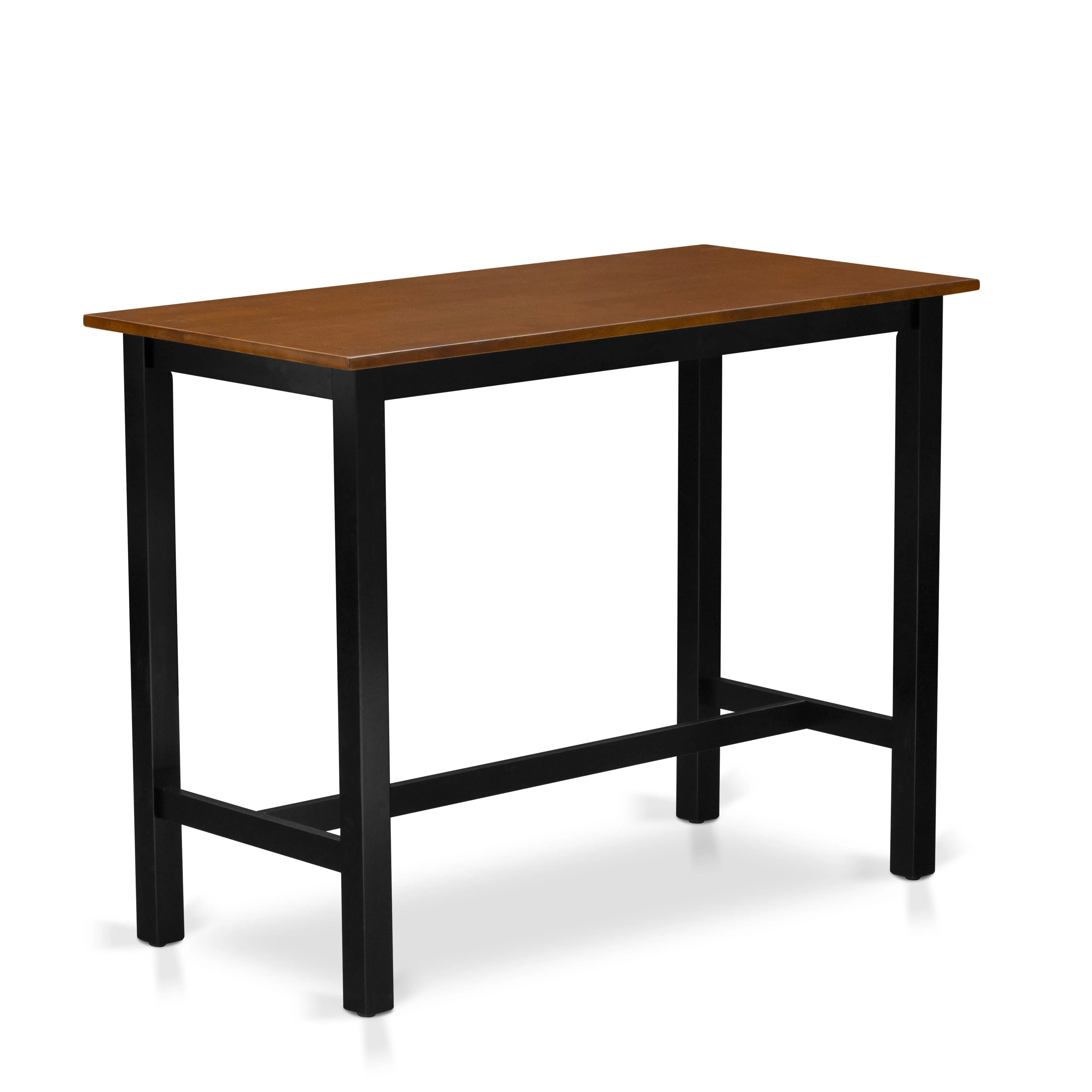 East West Furniture KATY4-BCH-W 4 Piece Dining Table Set Includes a Rectangular Dining Room Table and 2 Stools with a Bench, 24x47 Inch, Black & Cherry