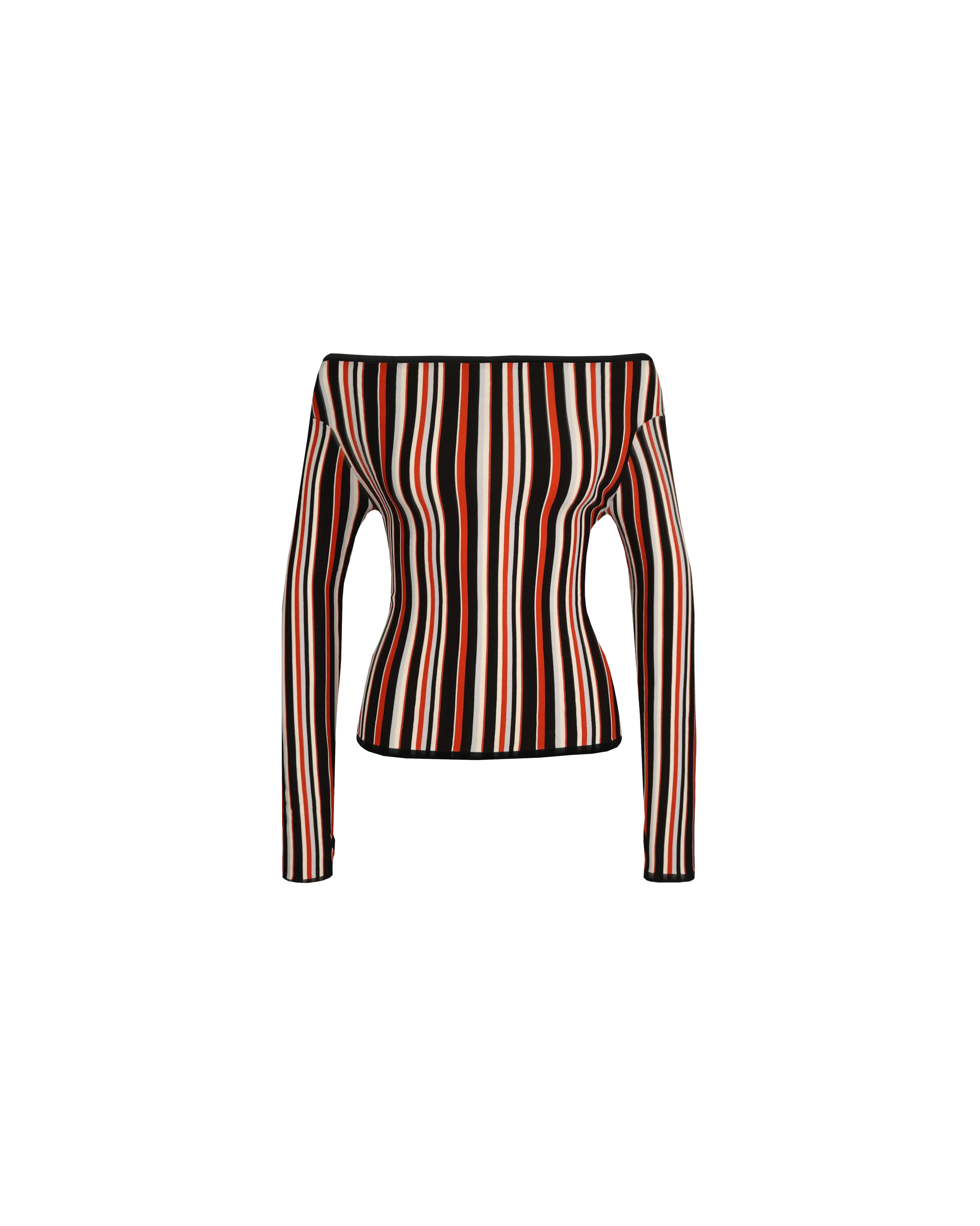 EMMA KNIT LONG SLEEVE  RETRO BLACK STRIPE