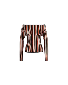 EMMA KNIT LONG SLEEVE  RETRO BLACK STRIPE