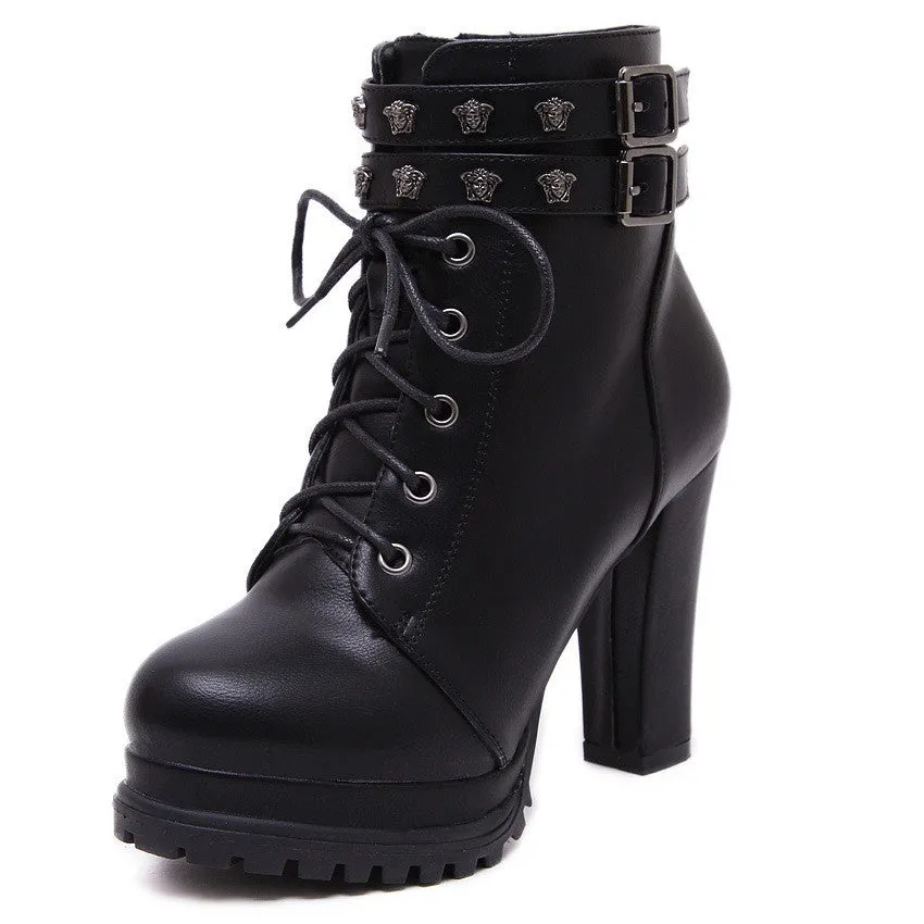 Fall Winter Cool Rivet Belt Buckle Martin Boots