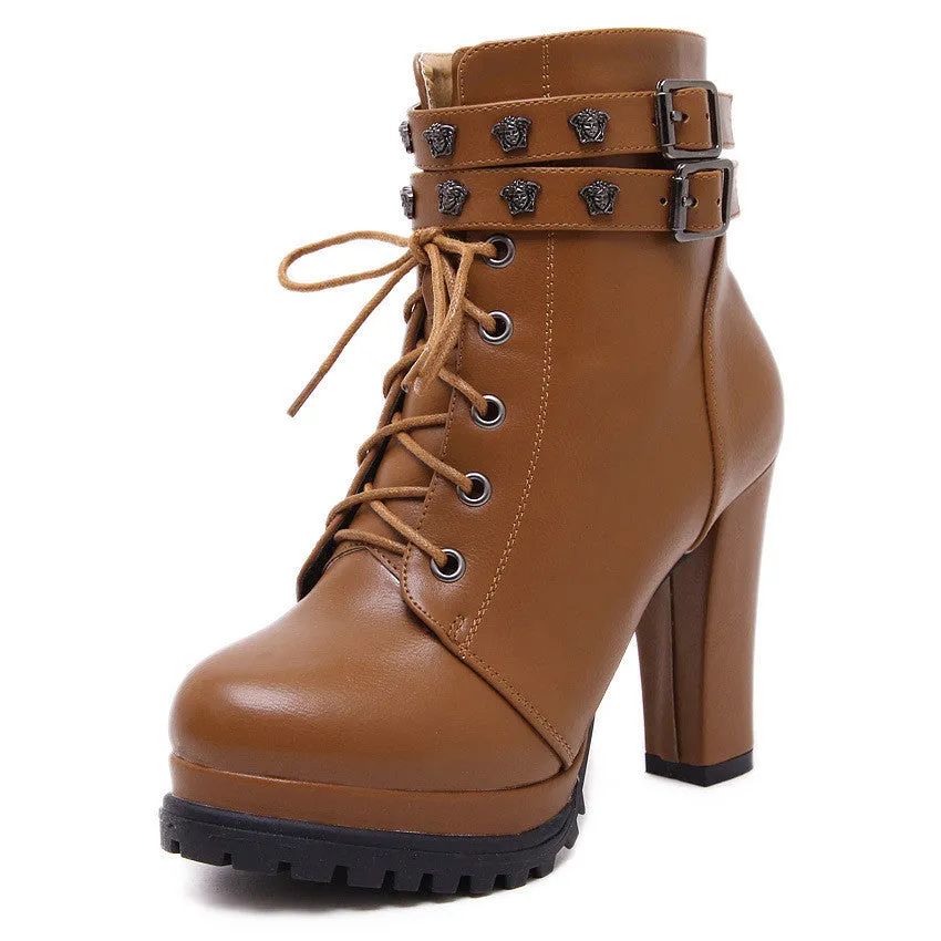 Fall Winter Cool Rivet Belt Buckle Martin Boots
