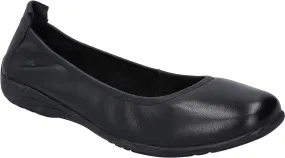 Fenja 01 Black Slip on Ballet Pumps with Black Soles