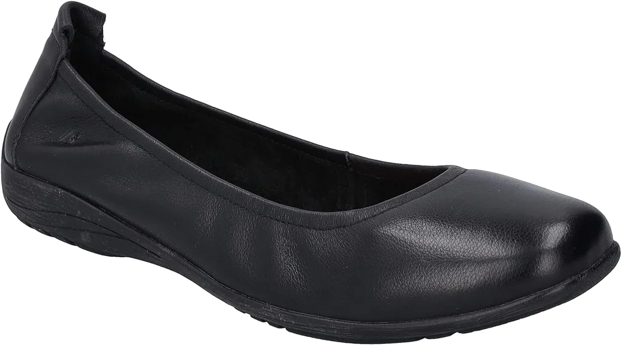 Fenja 01 Black Slip on Ballet Pumps with Black Soles