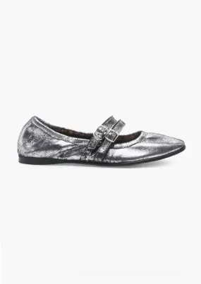 Free People Gemini Ballet Flat Silver
