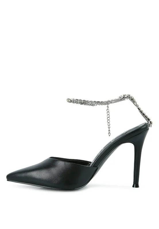 Glamour Gleam Rhinestone Pointed Toe Pumps