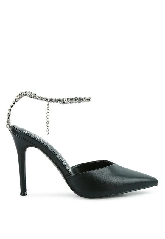 Glamour Gleam Rhinestone Pointed Toe Pumps