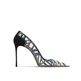 HOICA Diamante PVC Mid Heel Pumps - 8cm