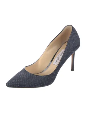 JIMMY CHOO ROMY PRINTED DENIM PUMPS