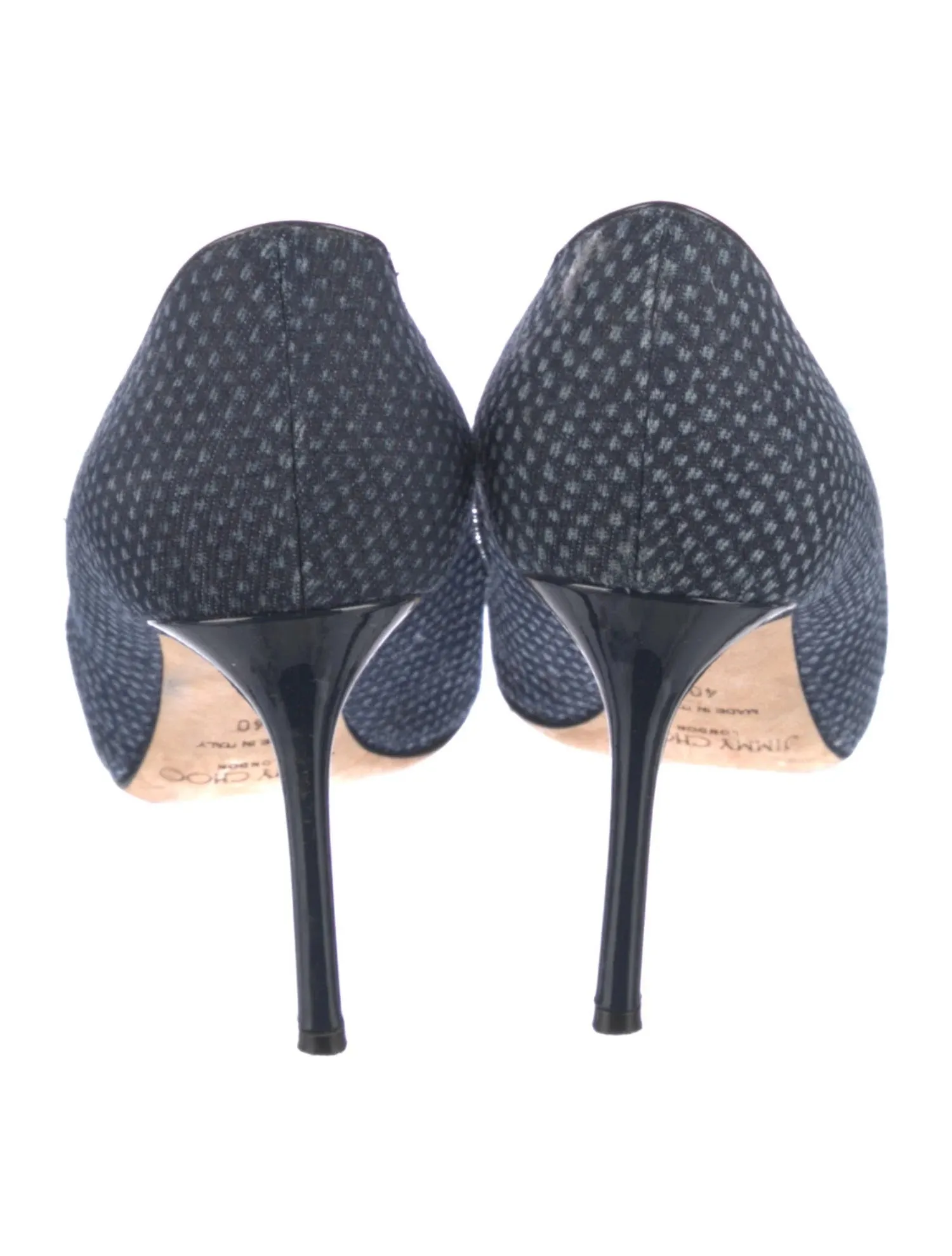 JIMMY CHOO ROMY PRINTED DENIM PUMPS