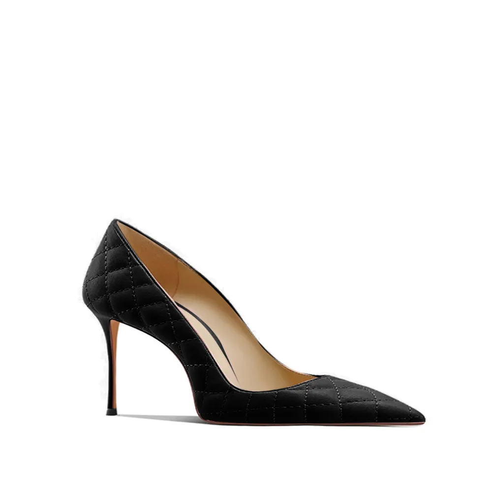 KIAZA Quilted Mid Heel Pumps - 6cm