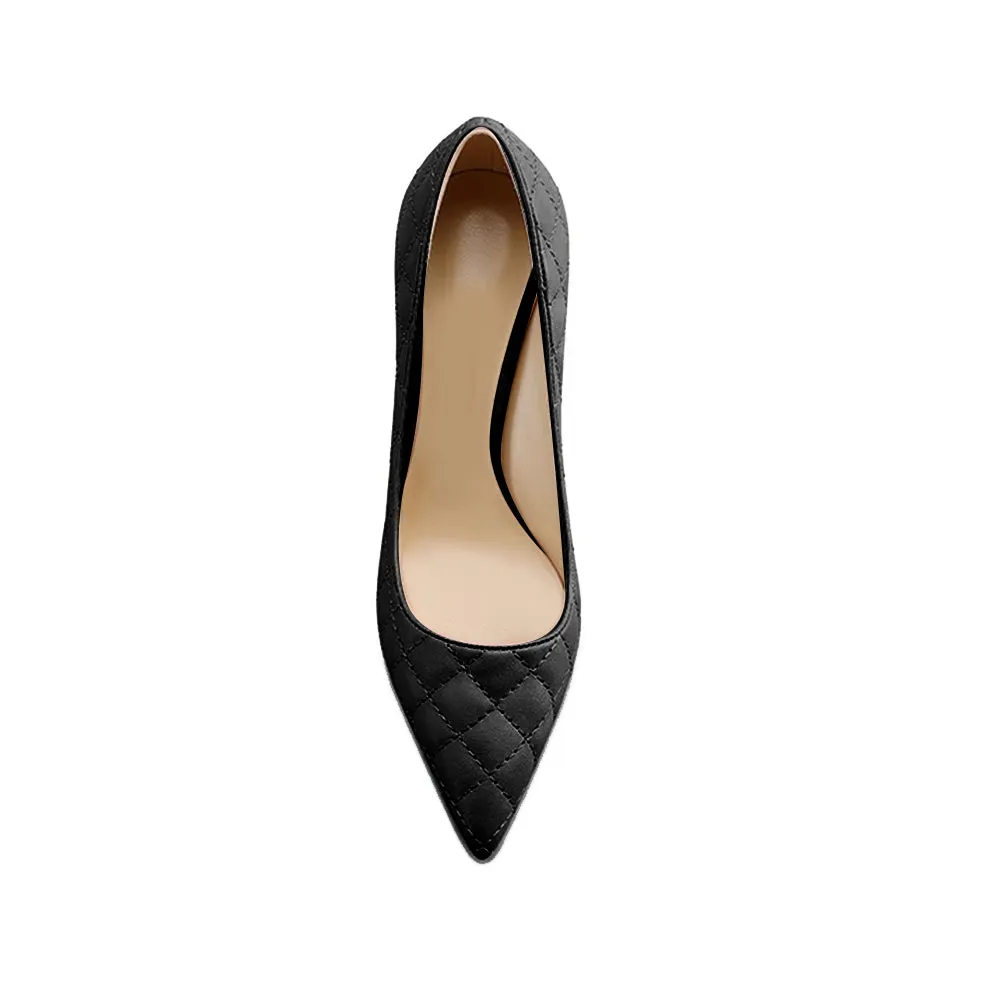 KIAZA Quilted Mid Heel Pumps - 6cm