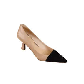 KUNRO Bi-Color Mid Heel Pumps - 6cm