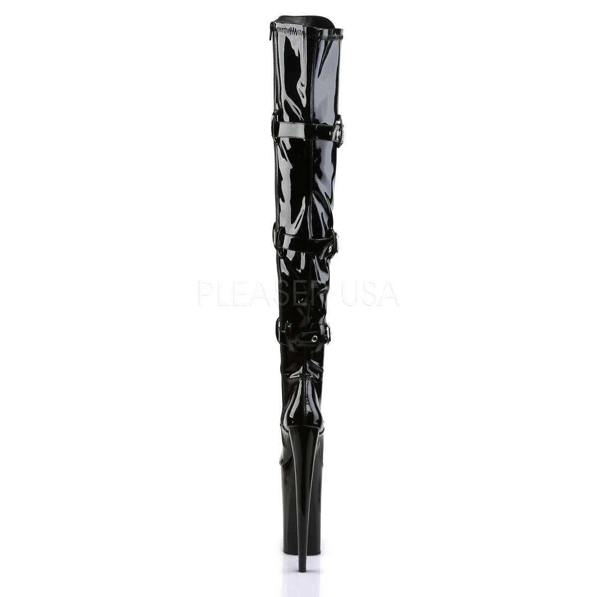 Lace-up and Buckle Thigh High Boots with 10-inch Heels BEYOND-3028