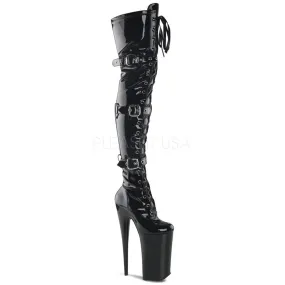 Lace-up and Buckle Thigh High Boots with 10-inch Heels BEYOND-3028