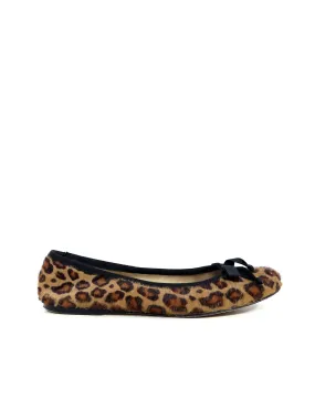 Leopard Print Calf Hair Ballet Flats