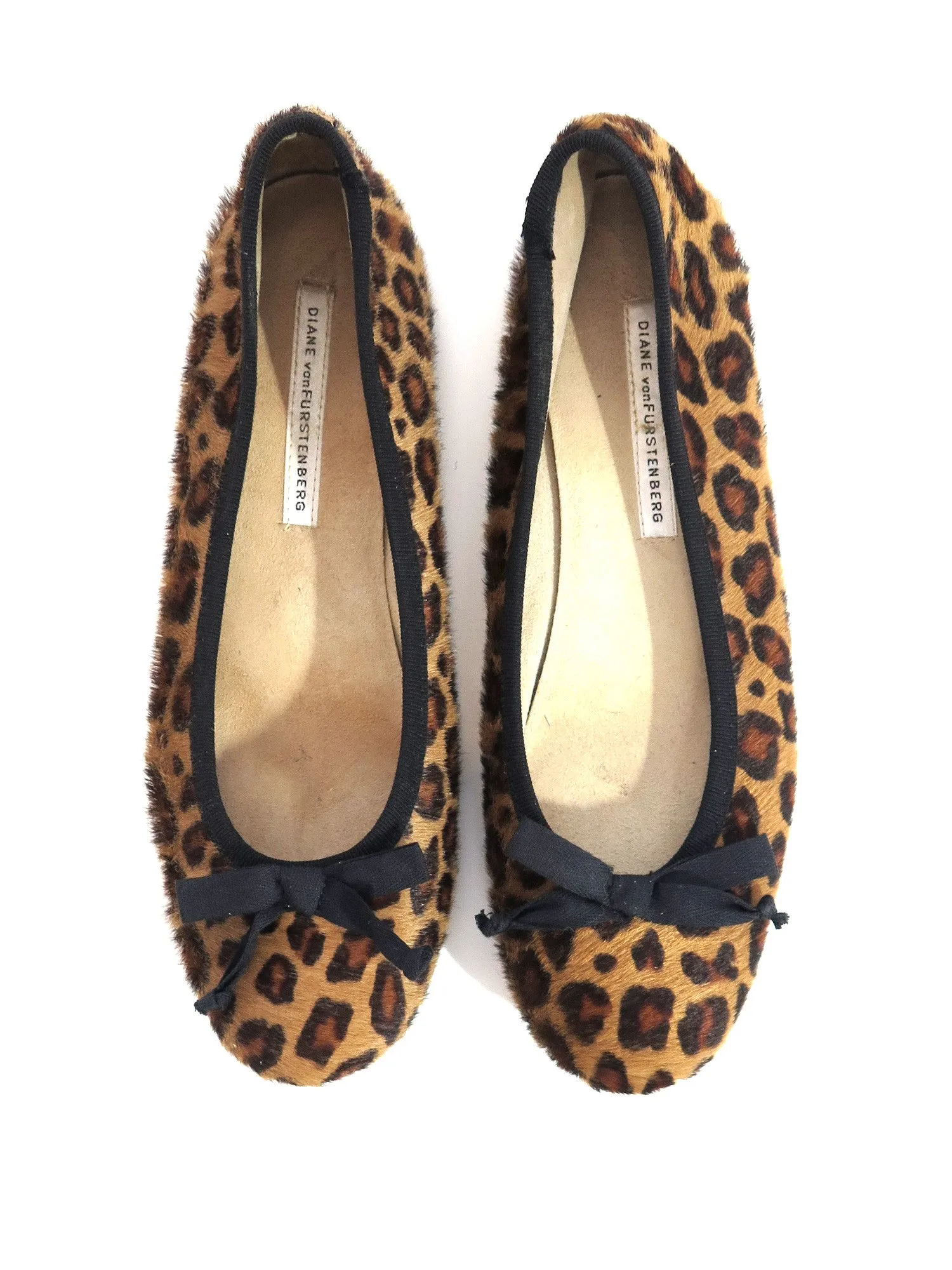 Leopard Print Calf Hair Ballet Flats