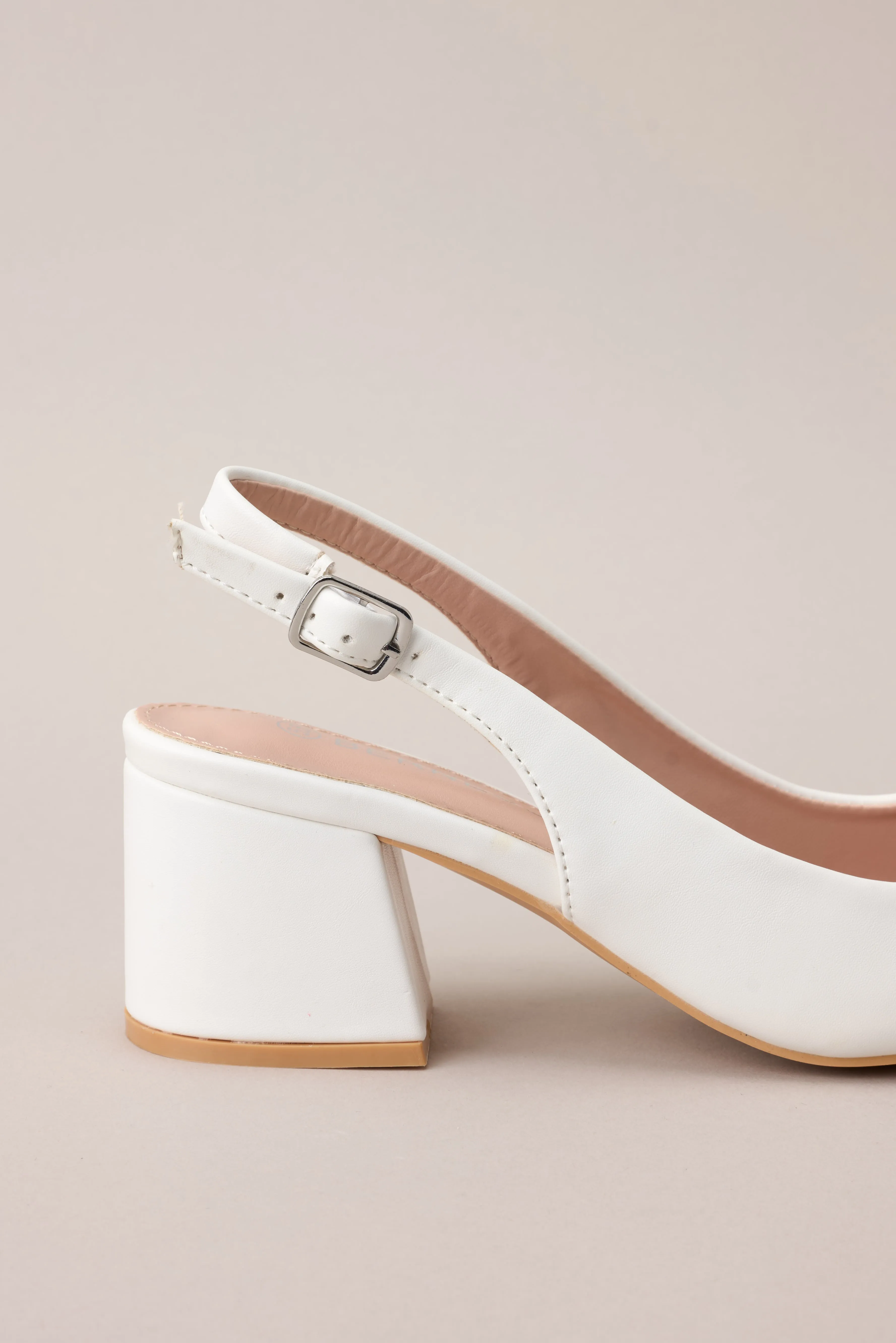 Life In A Flash White Sling Back Heels