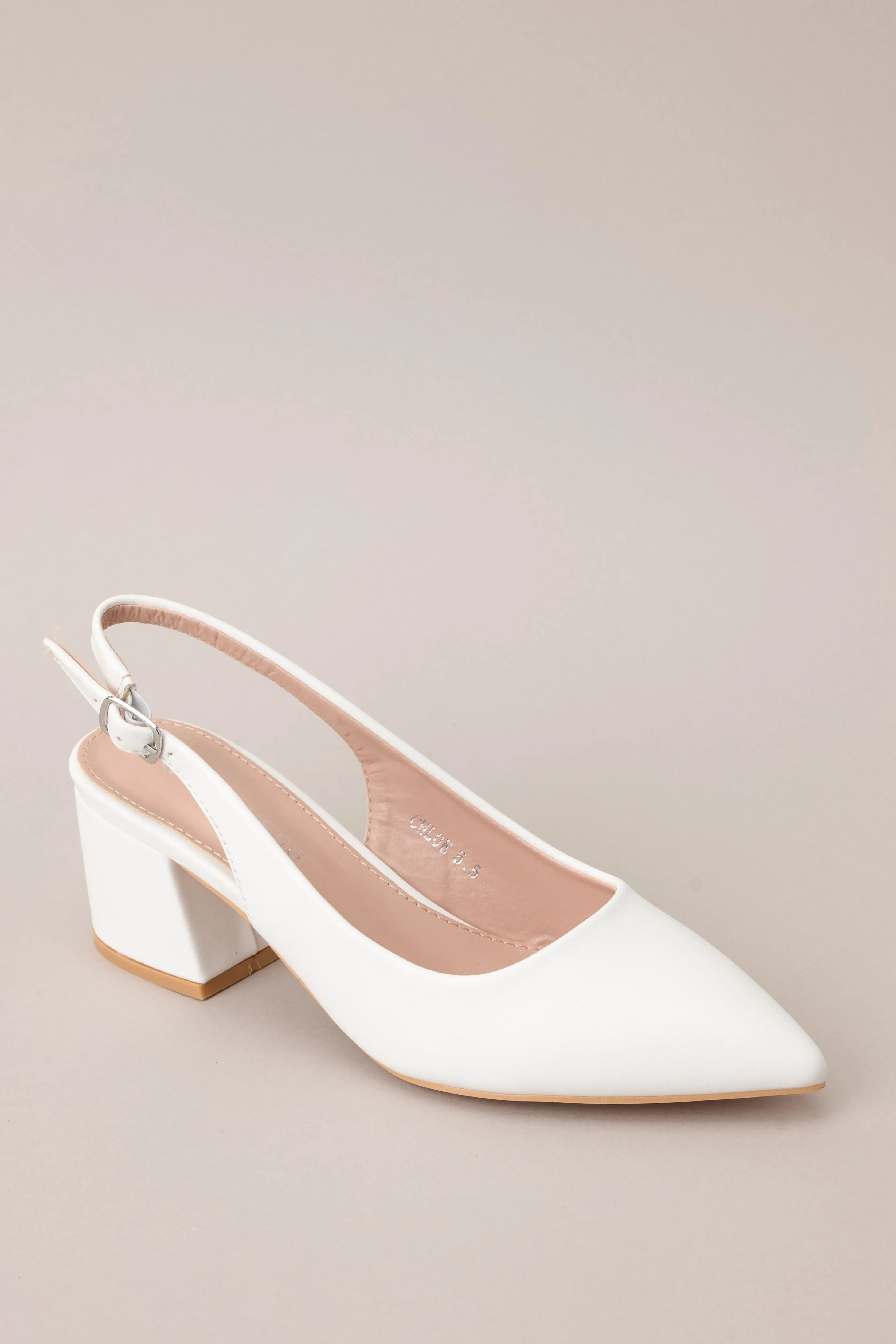 Life In A Flash White Sling Back Heels