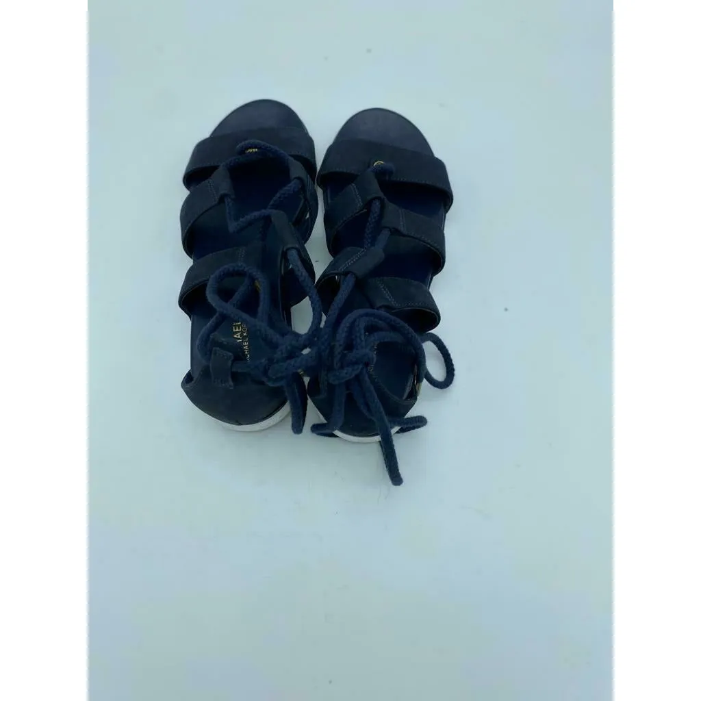 Michael Kors MK Logo blue sandals with laces 7.5M