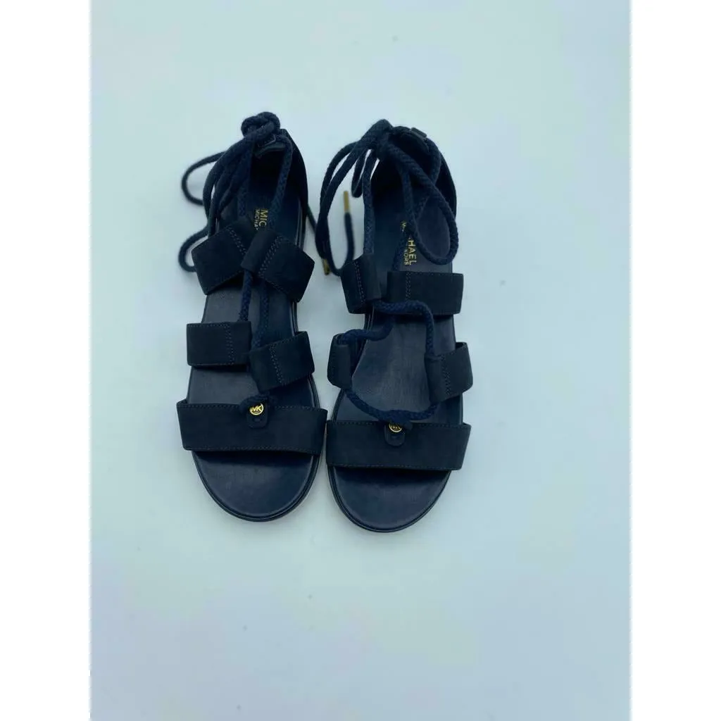 Michael Kors MK Logo blue sandals with laces 7.5M