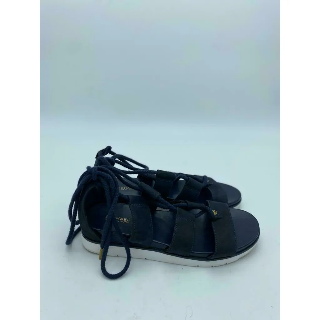Michael Kors MK Logo blue sandals with laces 7.5M