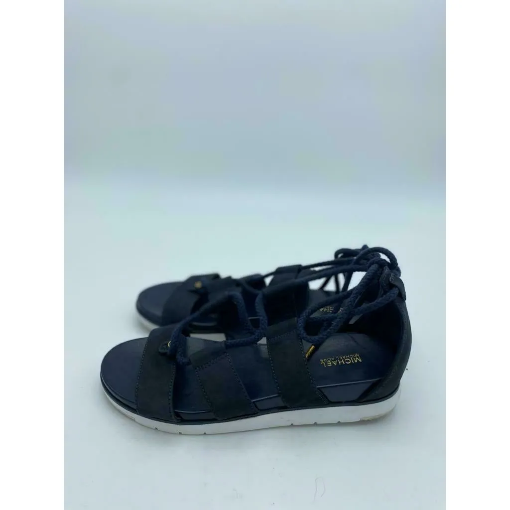 Michael Kors MK Logo blue sandals with laces 7.5M
