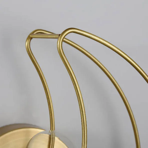 Modern Mid-Century Moon Copper 1-Light Wall Sconce Lamp For Living Room