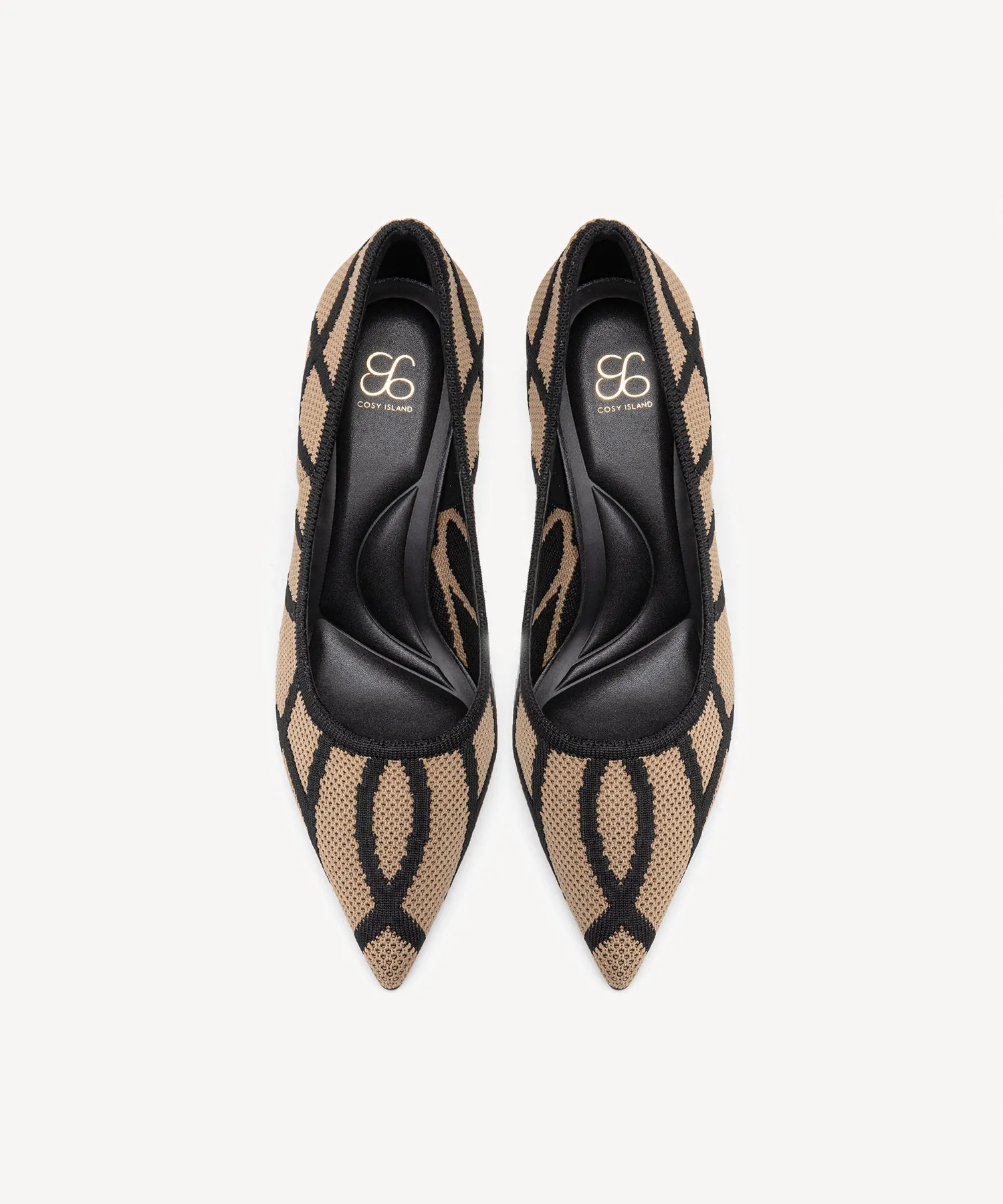 Modern Mosaic Heeled Pumps Apricot