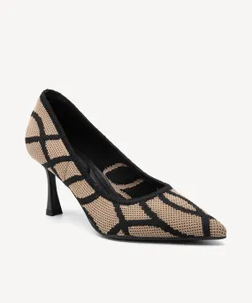 Modern Mosaic Heeled Pumps Apricot
