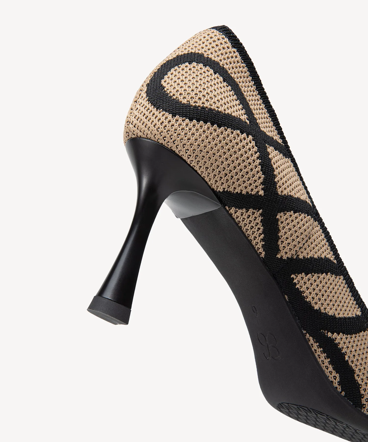 Modern Mosaic Heeled Pumps Apricot